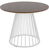 Canary Cosmo Dining Table in White Metal & Walnut Wood